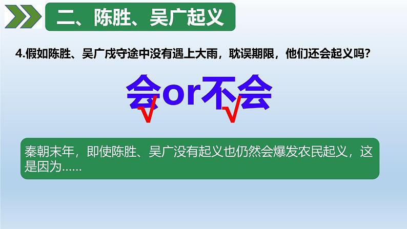 人教统编2024年版七年级历史上册第10课  秦末农民大起义（课件）第8页