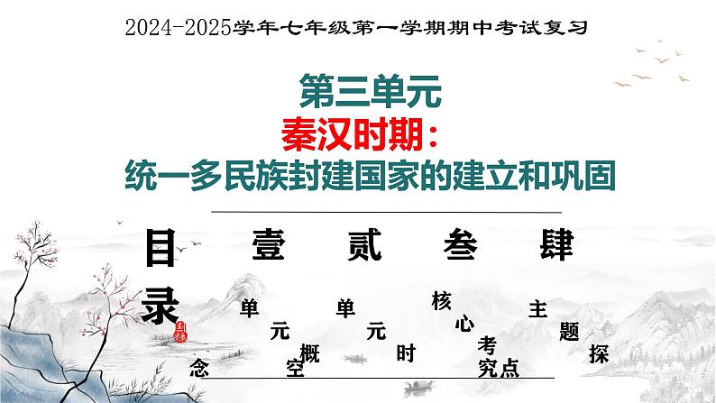 七上第三单元  秦汉时期：统一多民族封建国家的建立与巩固（复习课件）第1页