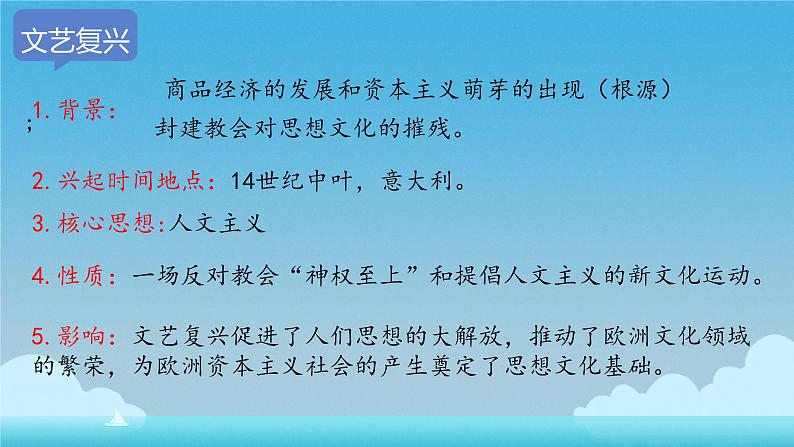 初中历史人教版九 年级上册第14课 文艺复兴运动 课件第4页