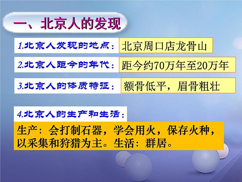 人教部编版七年级历史上册第一单元第1课 中国早期人类的代表—北京人 课件04