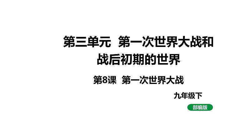 最新人教部编版九下历史第三单元第8课第一次世界大战（课件）第1页