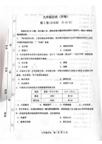 天津市红桥区2024~2025学年九年级上学期期中历史试题