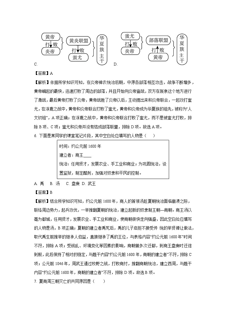 辽宁省铁岭市开原市2024-2025学年七年级上学期10月月考历史试题（解析版）第3页