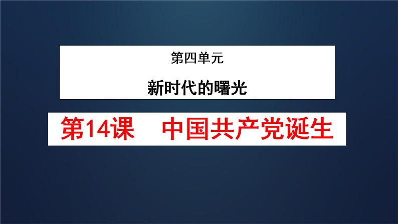 初中历史人教版八年级上册第14课 中国共产党诞生 课件第1页