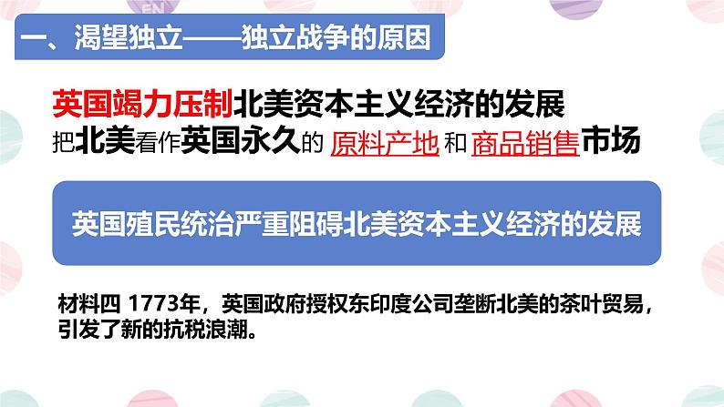 初中历史人教版九年级上册第18课 美国的独立 课件第4页