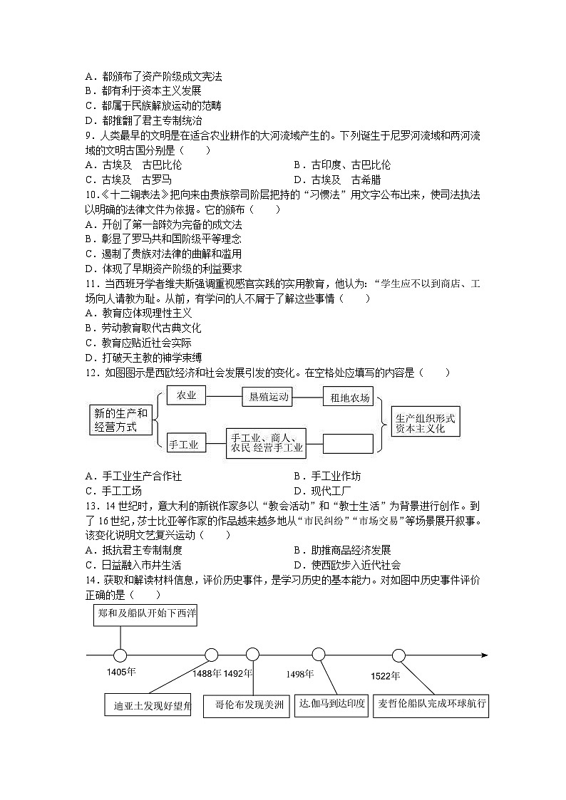江苏省昆山市2024-2025学年九年级上学期期中考试历史卷第2页