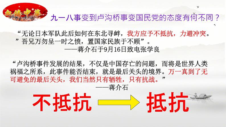 初中历史人教版八年级上册第19课 七七事变与全民族抗战 课件第6页