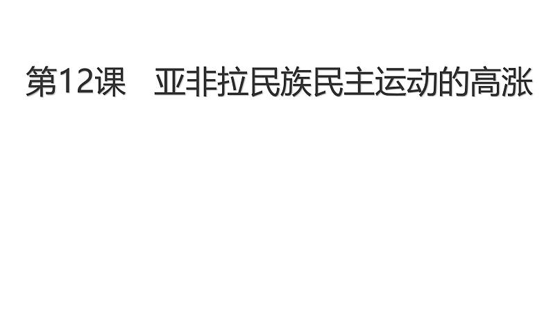 初中历史人教版九年级下册第12课 亚非拉民族民主运动的高涨  课件第1页