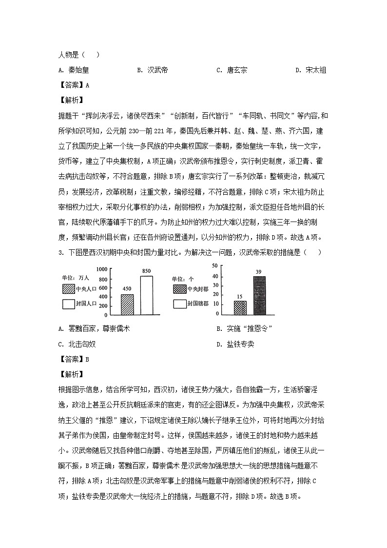 2024年山东省济南市槐荫区中考三模历史试卷(解析版)第2页
