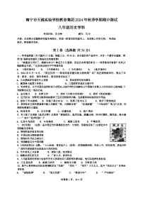 广西壮族自治区南宁市天桃实验学校2024-2025学年部编版八年级上学期11月期中历史试题