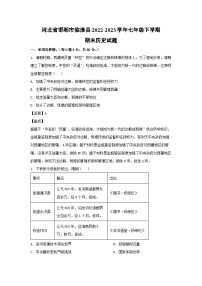 河北省邯郸市临漳县2022-2023学年七年级下学期期末历史试卷(解析版)