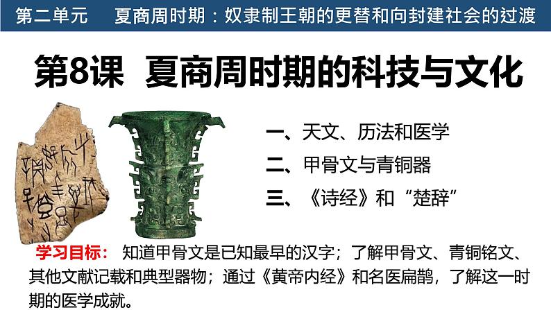 部编 2024版历史七年级上册第8课夏商周时期的科技与文化【课件】第3页