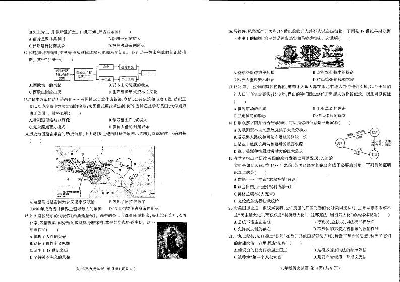 山东省临沂市2024-2025学年九年级上学期期中历史试卷02