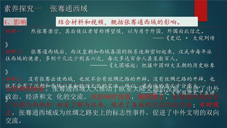 人教统编2024年版七年级历史上册第14课  丝绸之路的开通与经营西域（课件含视频）第7页