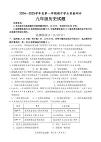 山东省菏泽市成武县2024-2025学年九年级上学期11月期中历史试题