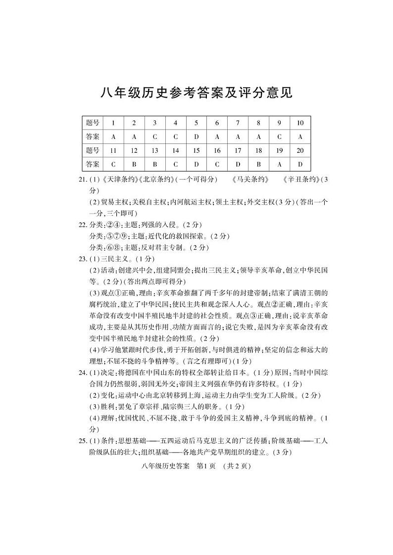 河南省宜阳县2024-2025学年部编版七年级上学期期中考试历史试题01
