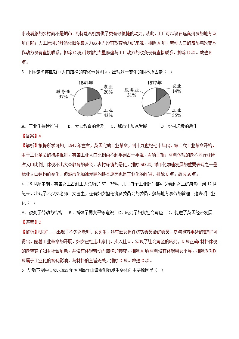 2025年中考历史一轮复习（练习）专题22  工业革命和国际共产主义运动的兴起（解析版）第2页