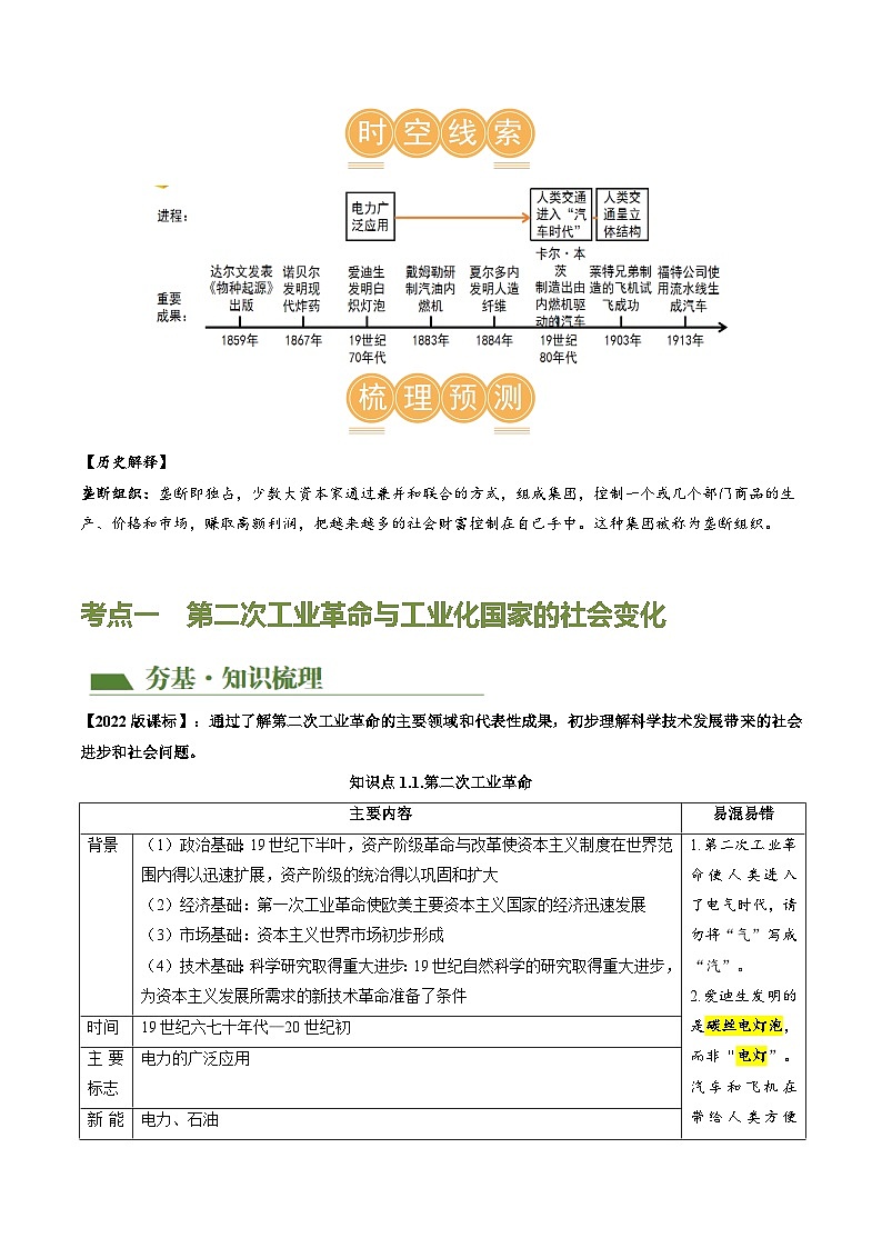2025年中考历史一轮复习（讲义）专题24 第二次工业革命和近代科学文化（解析版）03