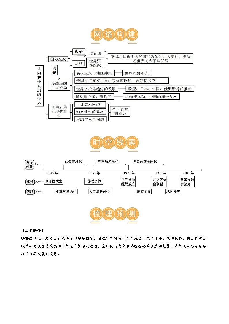 2025年中考历史一轮复习（讲义）专题28 走向和平发展的世界（解析版）第3页