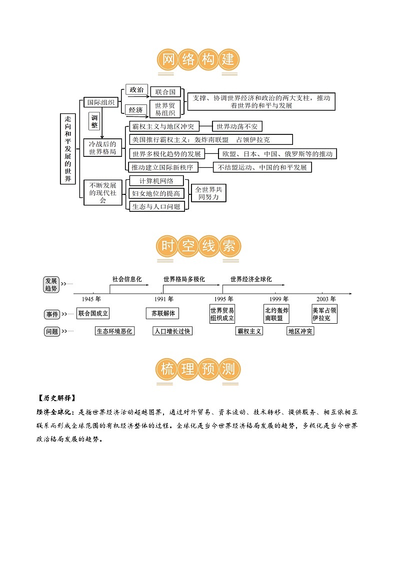 2025年中考历史一轮复习（讲义）专题28 走向和平发展的世界（原卷版）第3页