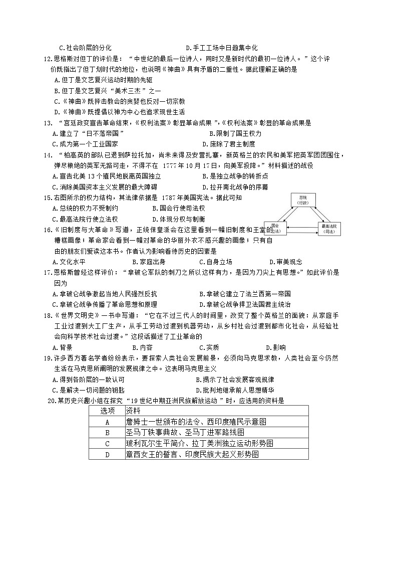 江苏省苏州市昆山、太仓、常熟、张家港四市2024-2025学年九年级上学期期中阳光测评历史卷第3页