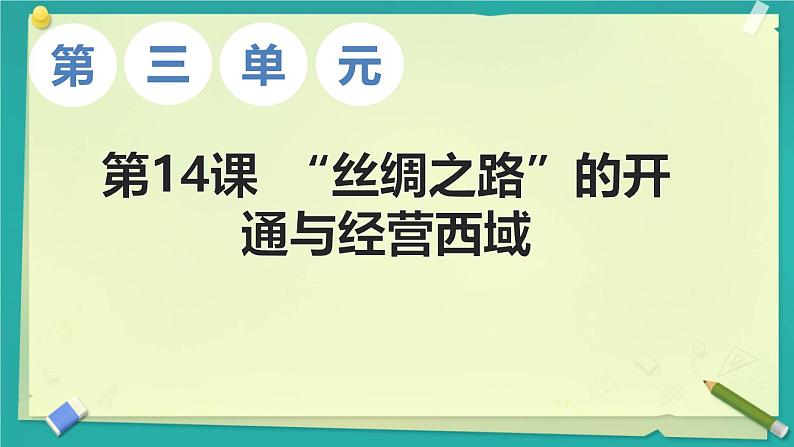 初中  历史  人教版（2024）  七年级上册（2024） 第14课 沟通中外文明的丝绸之路 课件01