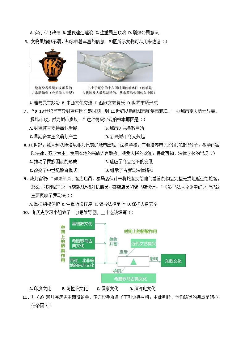 山东省潍坊市高密市立新中学2024-2025学年九年级上学期10月月考历史试题第2页