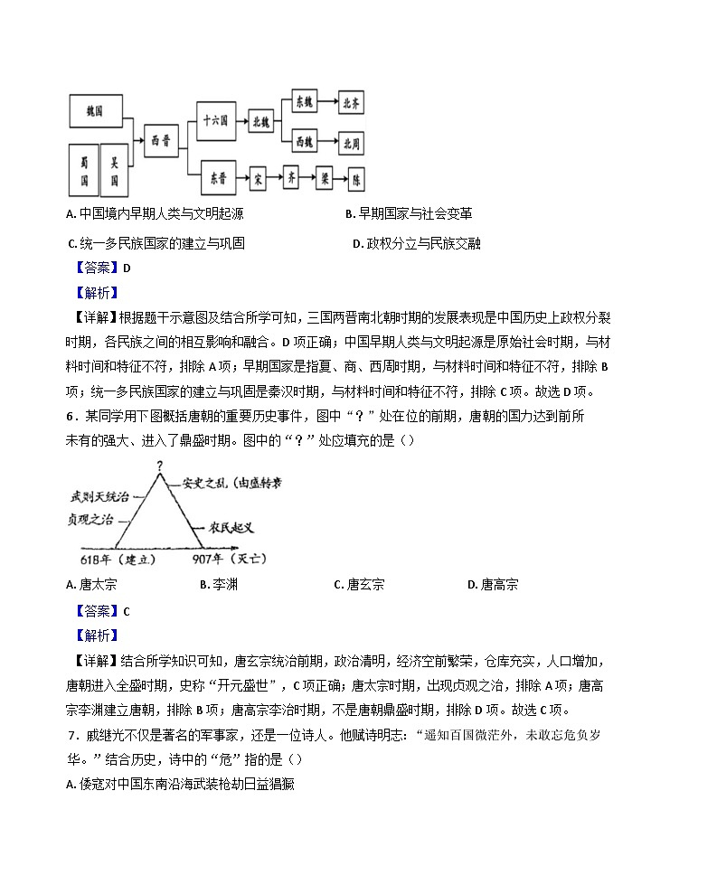辽宁省沈阳市2024-2025学年九年级上学期期中历史试题（解析版）第3页