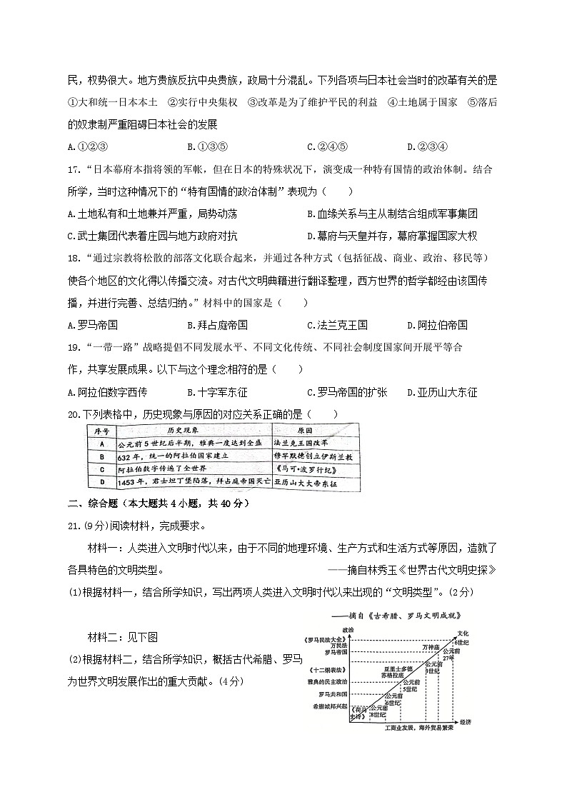 江西省景德镇市乐平市2024-2025学年九年级上学期期中考试历史试卷第3页