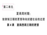 初中历史新人教版七年级上册第二单元第四课 夏商西周王朝的更替作业课件2024秋