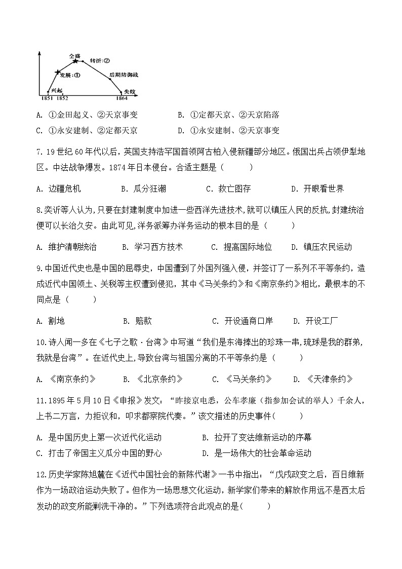 安徽省合肥市第四十五中学芙蓉分校2024--2025学年部编版八年级上学期期中历史试卷+第2页