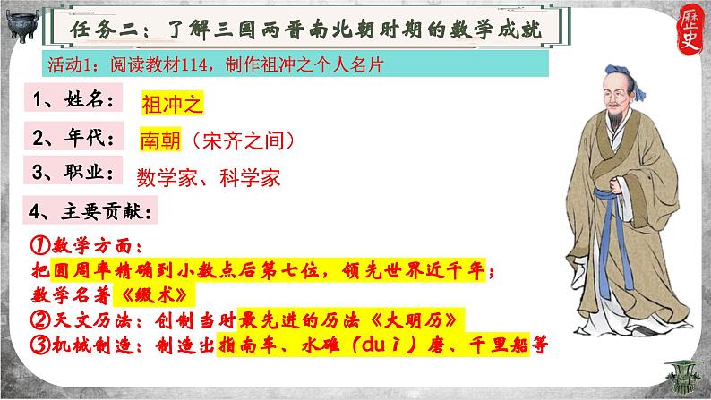 义务教育七年级历史上册2024年版第20课   三国两晋南北朝时期的科技与文化【课件】06