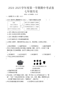 河南省周口市郸城县东风乡第一初级中学等校2024-2025学年七年级上学期11月期中历史试题