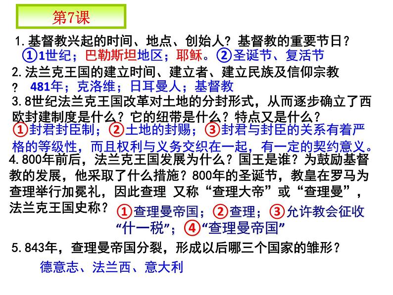 部编人教版初中历史九年级上册期末 复习堂堂清  课件第7页