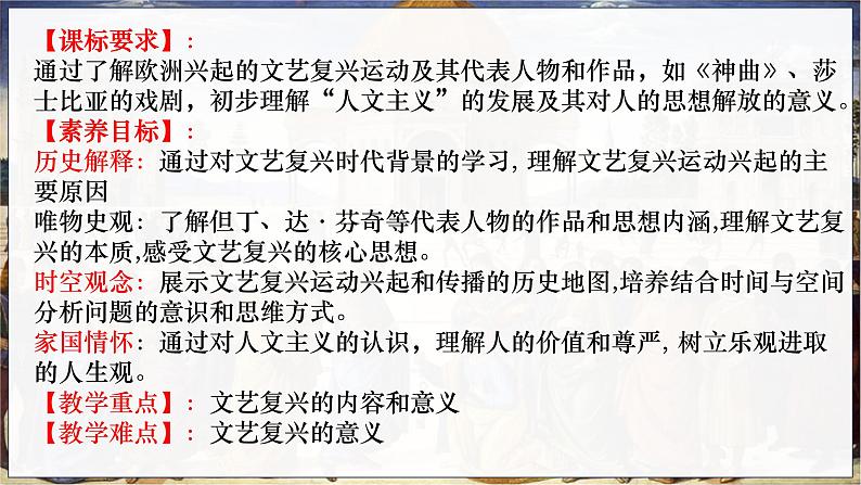 部编版历史九年级上册第五单元 第十四课文艺复兴运动【课件】第3页