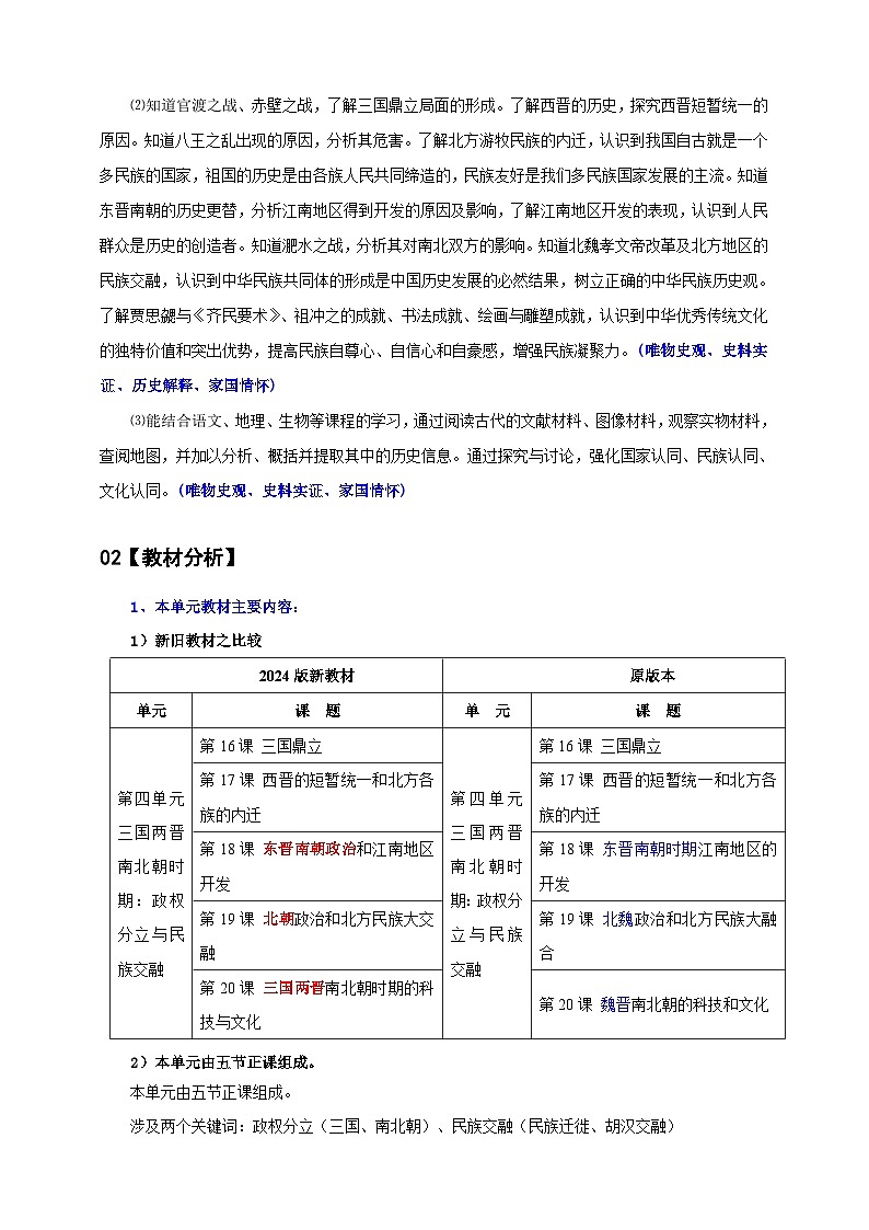 第四单元  三国两晋南北朝时期：孕育统一与民族交融（大单元教学设计）第2页