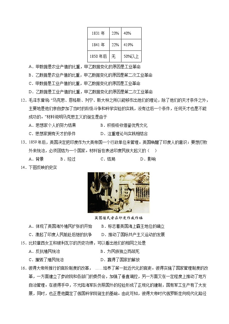 九年级历史第三次月考卷（考试版A4）（广东省卷专用）【测试范围：九上全册+九下1~7课】第3页
