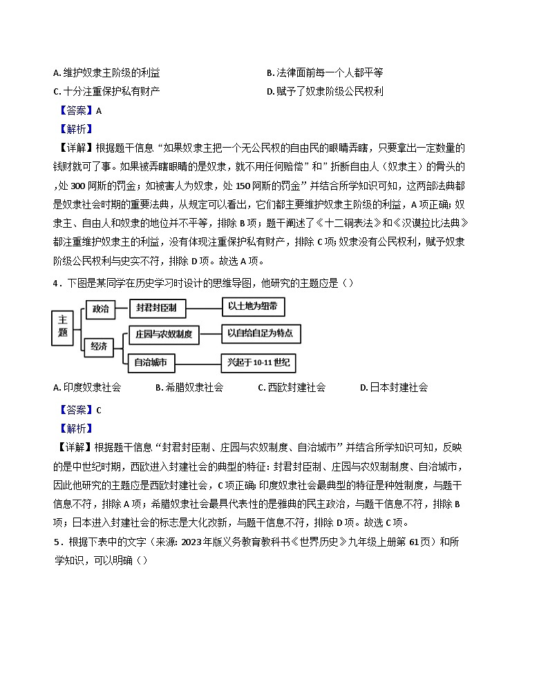 湖北省丹江口市2024-2025学年九年级上学期期中历史试题（解析版）第2页