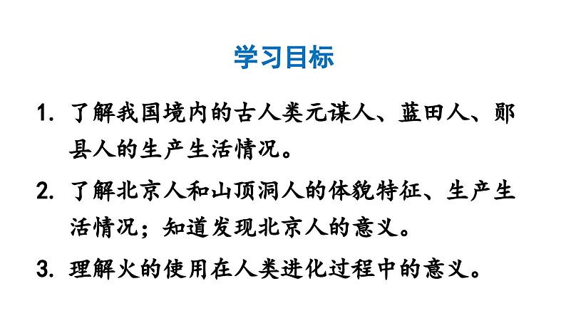 初中历史新人教版七年级上册第1课 远古时期的人类活动教学课件2024秋第3页