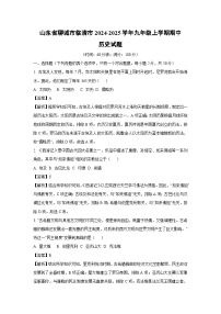 2024~2025学年山东省聊城市临清市九年级(上)期中历史试卷(解析版)