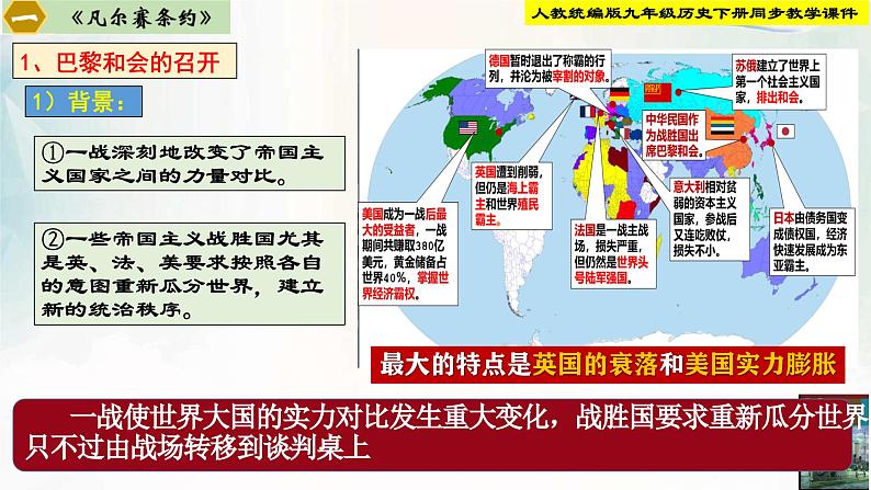 第10课 《凡尔赛条约》和《九国公约》（同步课件）-2024-2025学年九年级历史下册同步教学课件（统编版）第4页