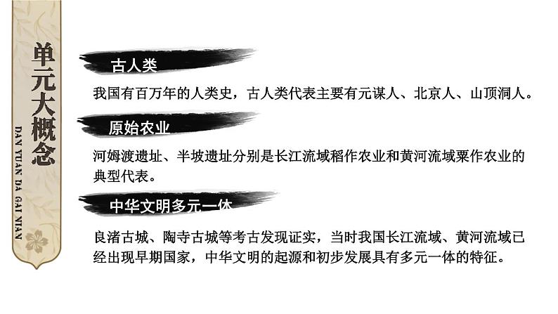 初中历史新人教版七年级上册第一单元 史前时期：原始社会与中华文明的起源综合复习课件（2024秋）第3页