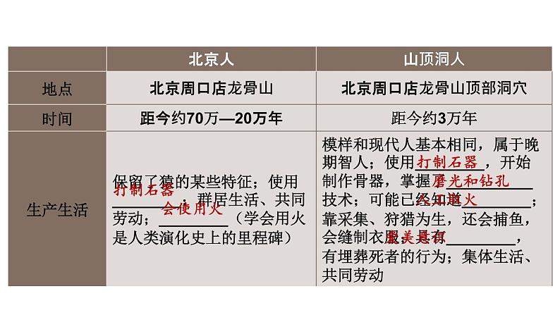 初中历史新人教版七年级上册第一单元 史前时期：原始社会与中华文明的起源综合复习课件（2024秋）第6页