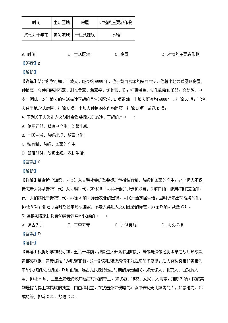 辽宁省丹东市凤城市2024-2025学年七年级上学期期中历史试题（解析版）-A4第2页