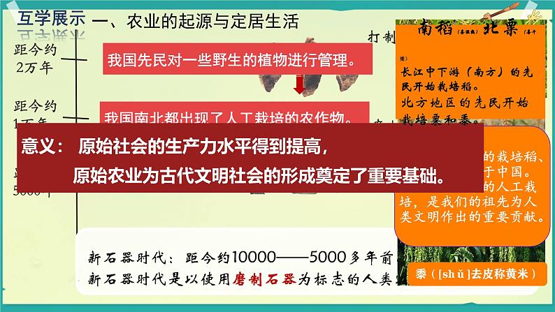 初中  历史  人教版（2024）  七年级上册第2课 原始农业与史前社会 课件第4页