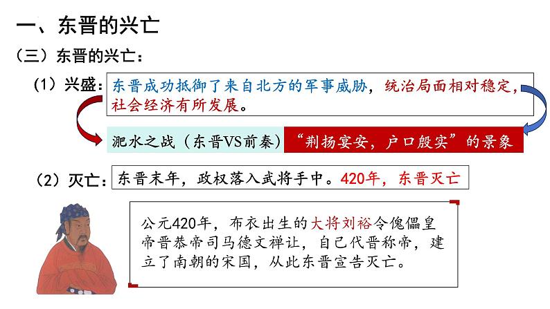 统编版历史七年级上册第18课《东晋南朝政治和江南地区开发》教学课件第6页