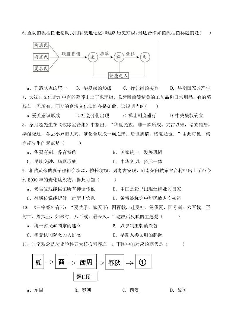 2024～2025学年广东省佛山市南海区七年级(上)12月期中历史试卷(含答案)第2页
