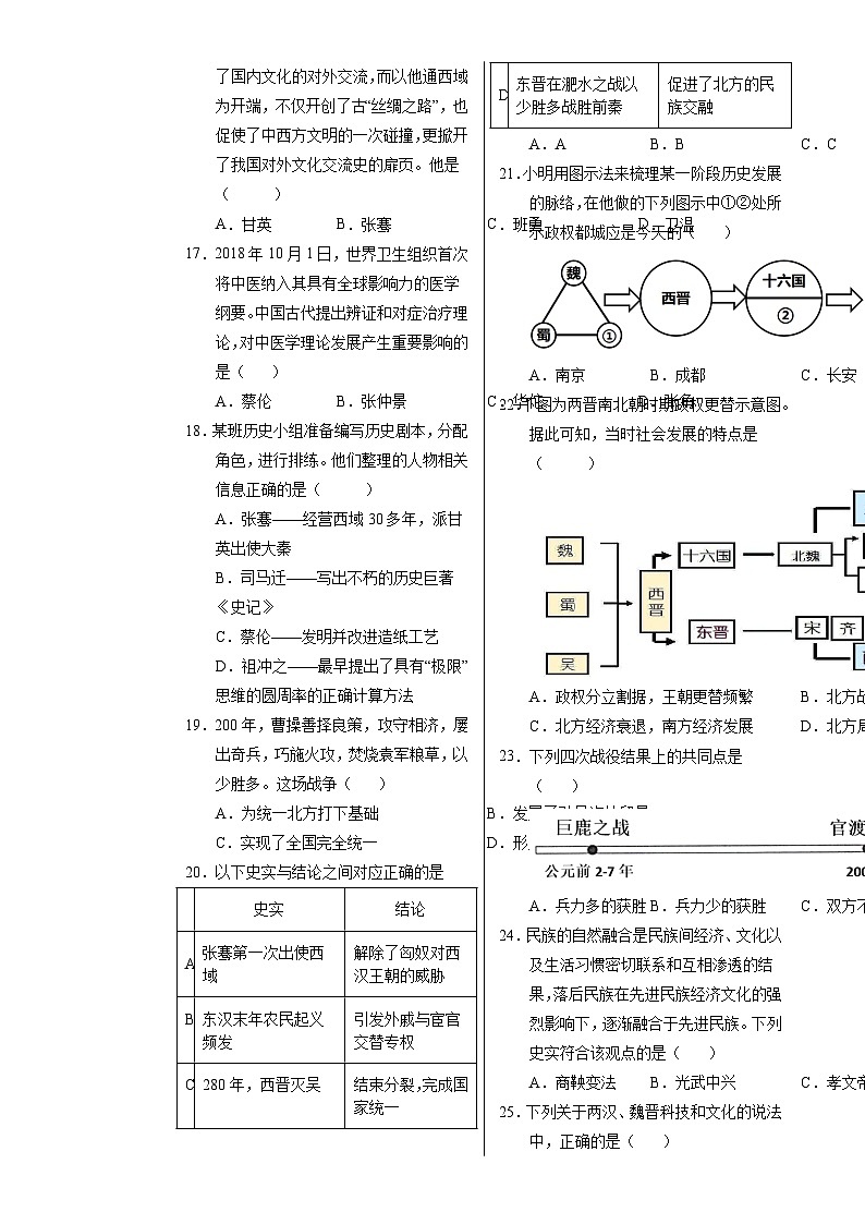 七年级历史期末模拟卷（考试版A3）【测试范围：七上全册】（云南专用）-A4第3页