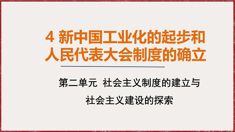 2.4 新中国工业化的起步和人民代表大会制度的确立 课件 2024-2025学年统编版八年级历史下册第1页