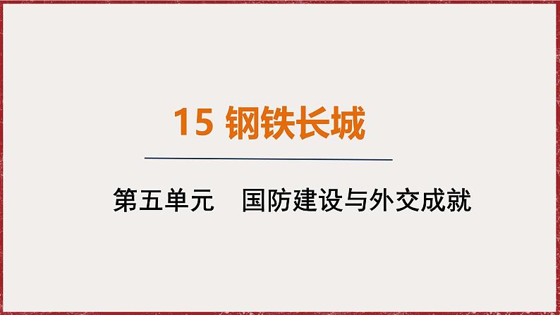 5.15 钢铁长城 课件 2024-2025学年统编版八年级历史下册第1页